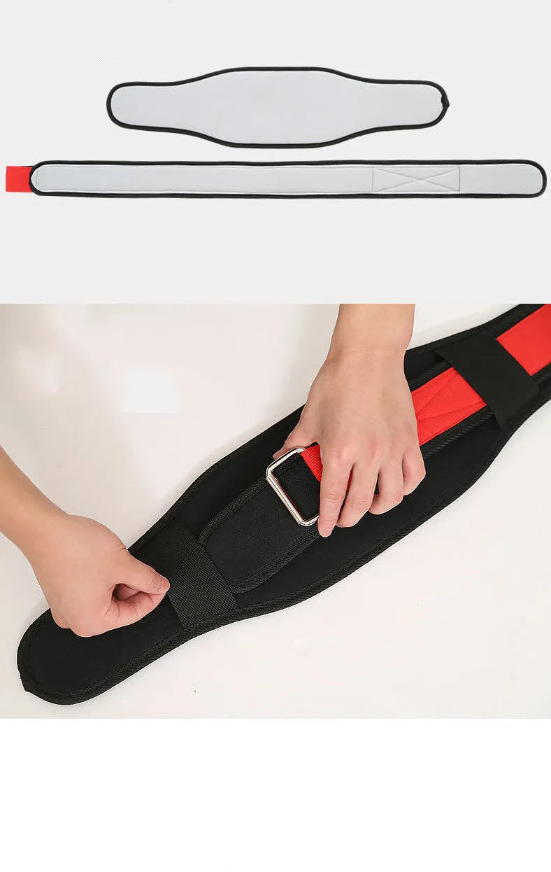 Nylon fitness weightlifting waistband for adults in black, red or yellow colours with L, M, XL size options