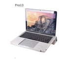 Brown imitation leather laptop liner bag for 13.3-inch MacBook Pro, held open to show interior sleeve