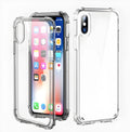 Transparent flexible TPU plastic case for iPhone on a table.