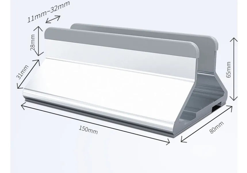 Aviation aluminium alloy computer stand holding a notebook on a desk with three colour options black, space grey, white