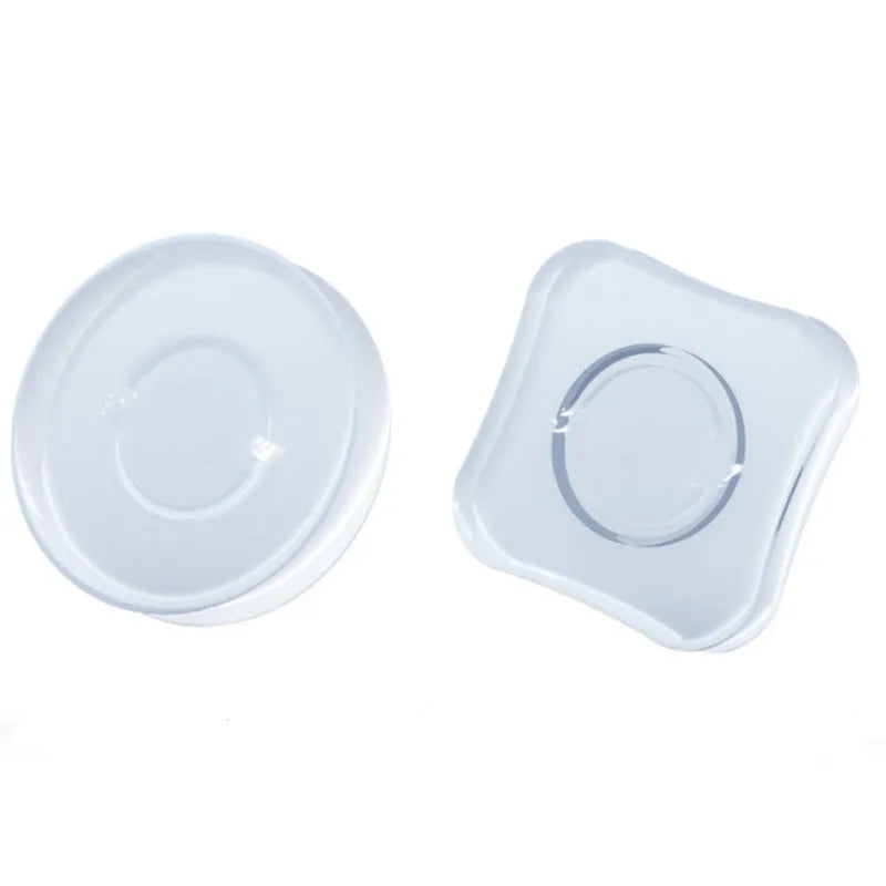 Transparent silicone nano gel adhesive pads in square and circular shapes for phone mounting