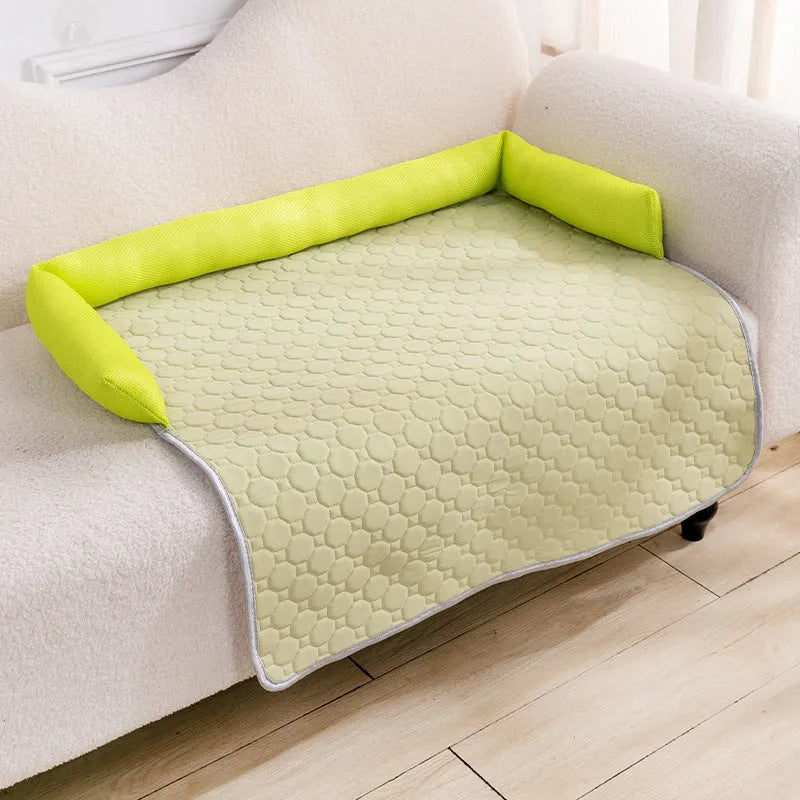 75x75cm ice silk pet cushion with latex ice pad in dark grey, blue, light grey, green, dark blue, khaki, pink or light blue