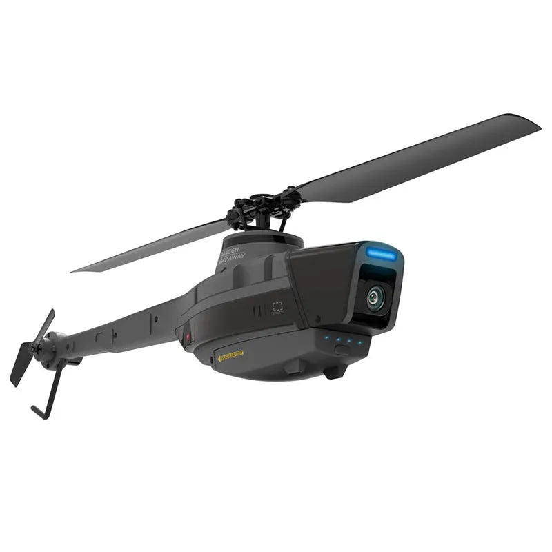 Black Bee UAV gray black remote control helicopter with four-way single paddle, PA/PC material, 80-100m range