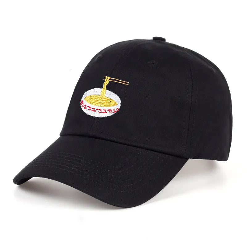 Cotton baseball cap with duck tongue brim and embroidered front Korean style in blue