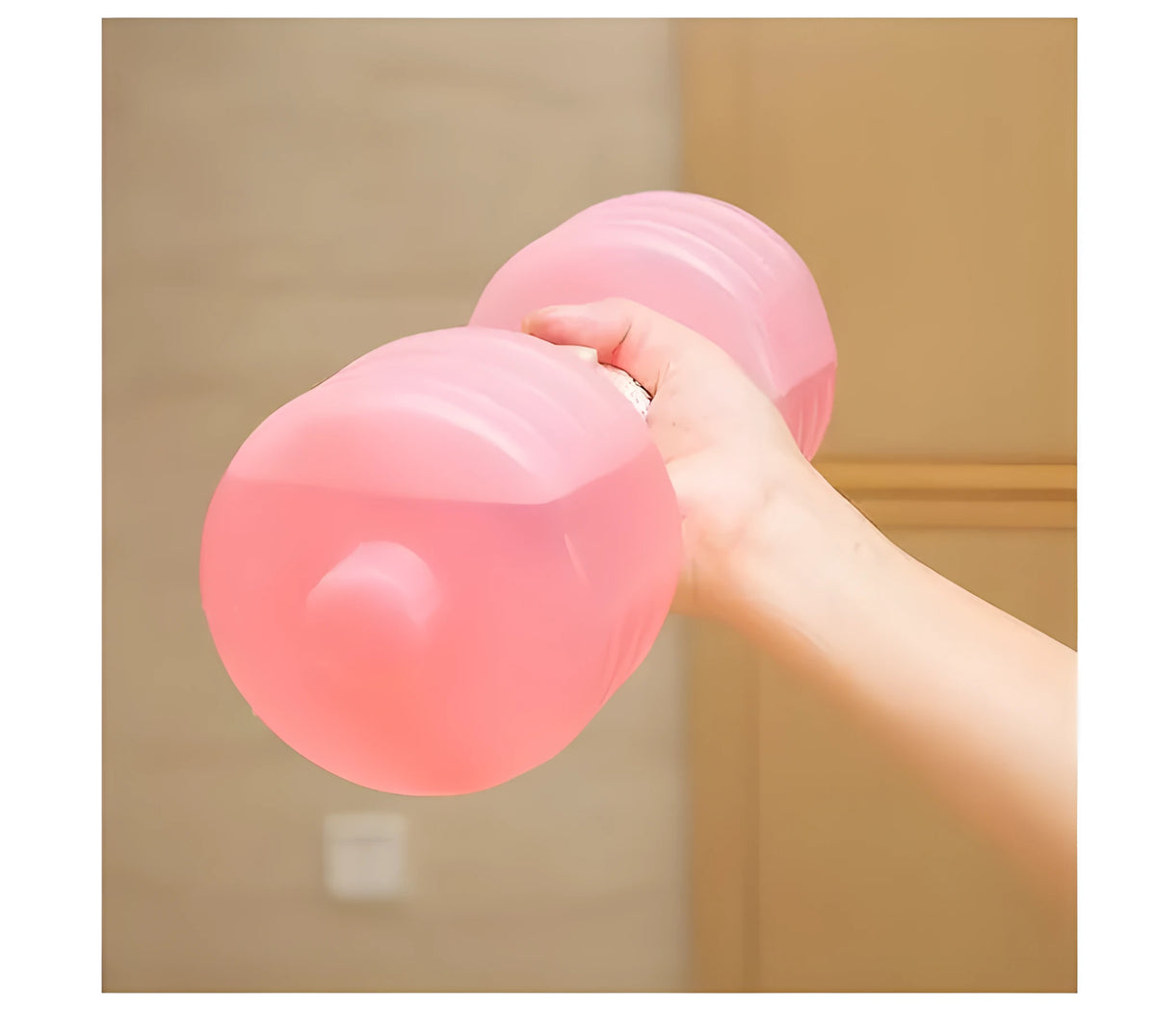 Water-filled fitness dumbbells for women, polypropylene, pink or green, 2pcs, approx. 1kg each when filled