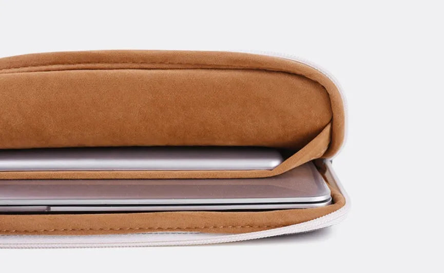 Canvas laptop sleeve bag for 11 13 14 15 inch notebook with padded lining in multiple colour options