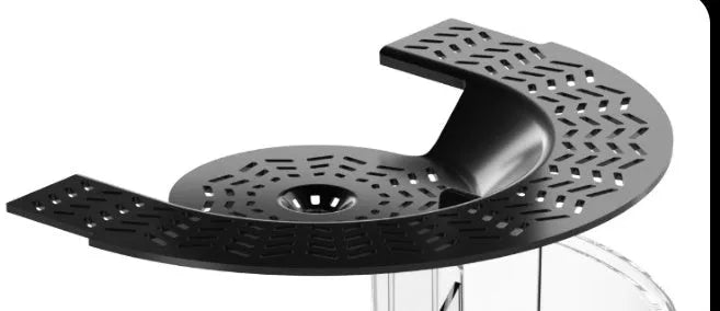 Black and white electric fly trap machine with a removable cage and enlarged bait trough, shown in plug-in and USB-rechargeable styles.
