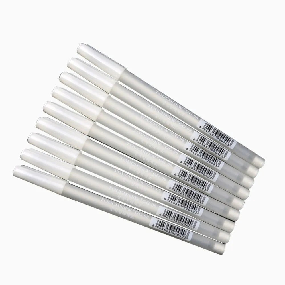 Touchnew black card hand-painted highlight pen with 0.8mm tip in golden, silver, and white colours