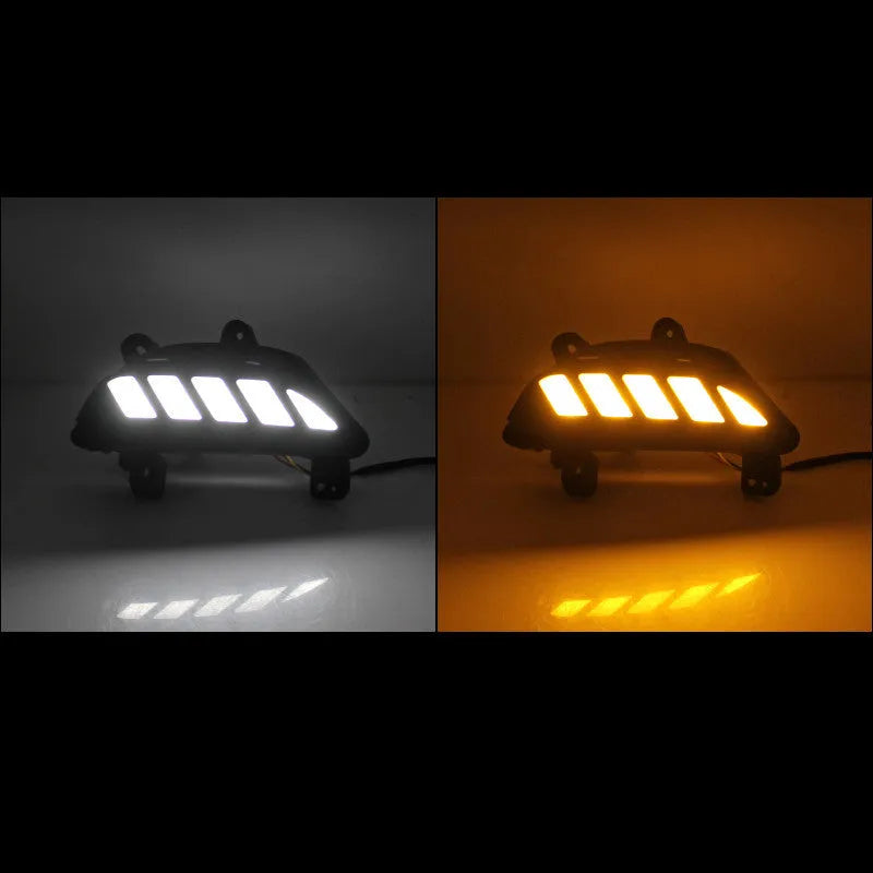 KUST LED daytime running light for 2014-2016 Mazda Enclave, driving white light with yellow turn signal streamer