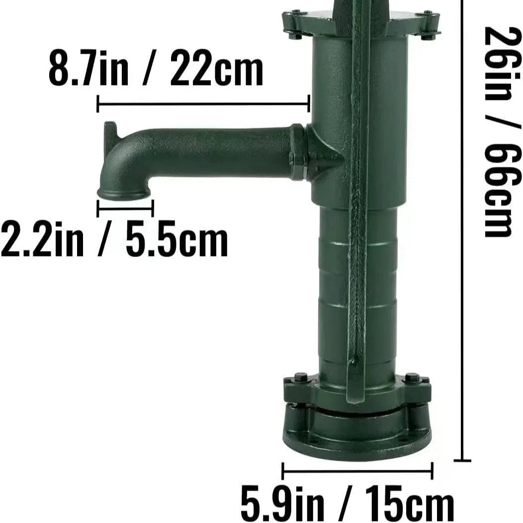 Cast iron manual water suction round pump for courtyard pool and fountain use