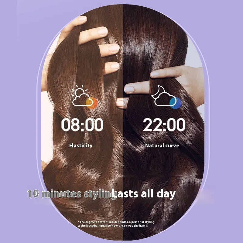 32mm automatic hair curler in pink or light purple with ceramic barrel, clips, and comb.