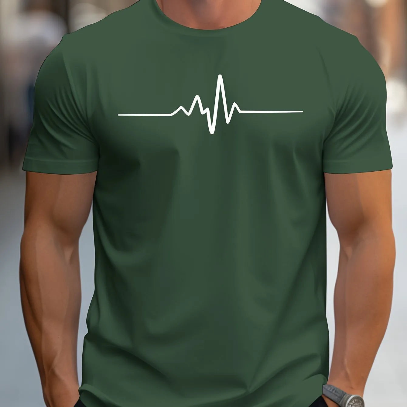 Men's loose fit 3D style t-shirt with printed letter patterns in short sleeve summer design
