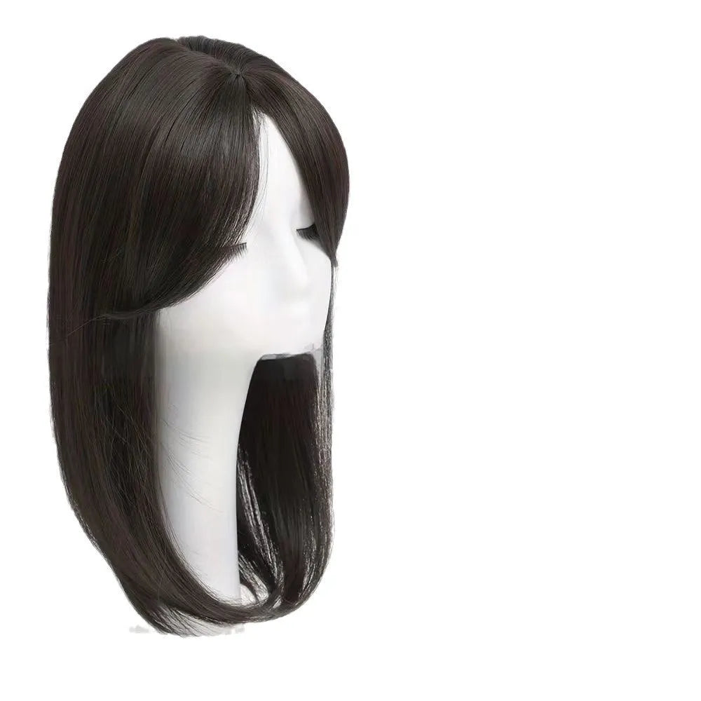 High temperature fibre wig for ladies in natural black, non-hot dye non-perm style suitable for any skin colour