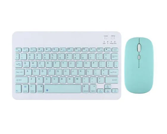 Girls Bluetooth keyboard in Lavender colour on a desk next to a tablet