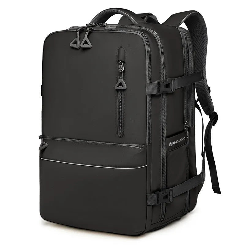 Unisex solid colour Oxford cloth large capacity backpack with air pillow belt in 36-55L