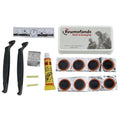 Thickened silicone bicycle saddle cushion with PU leather cover and included waterproof cover, wrench, and tyre patch