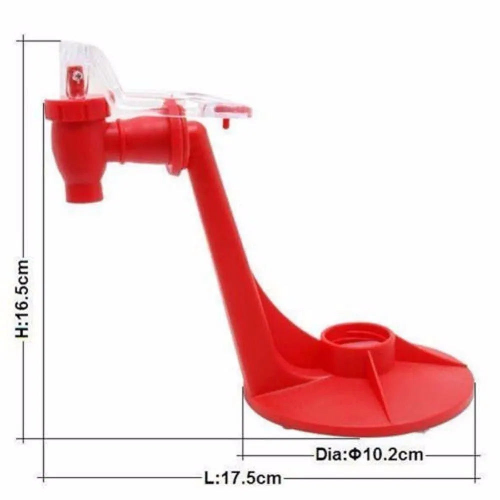 Red Magic Tap soda dispenser pump attached to a 2 litre bottle