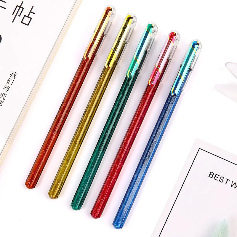 Flash 1.0mm gel pen with pearlescent glitter ink in eight colour options