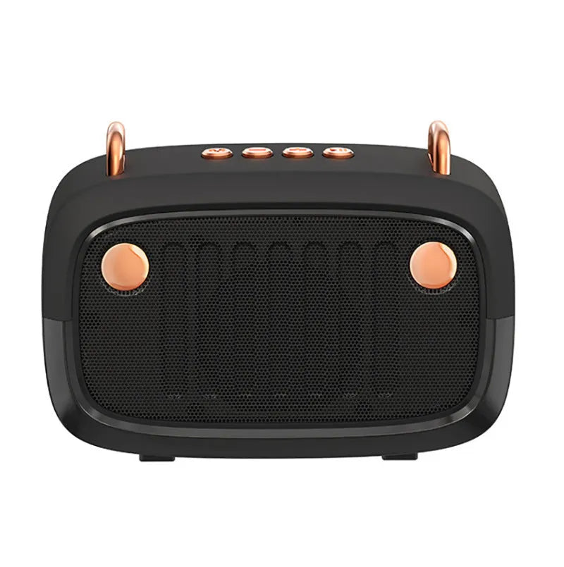 Compact rectangular portable Bluetooth mini speaker in one of five colours: black, blue, green, grey, or orange.