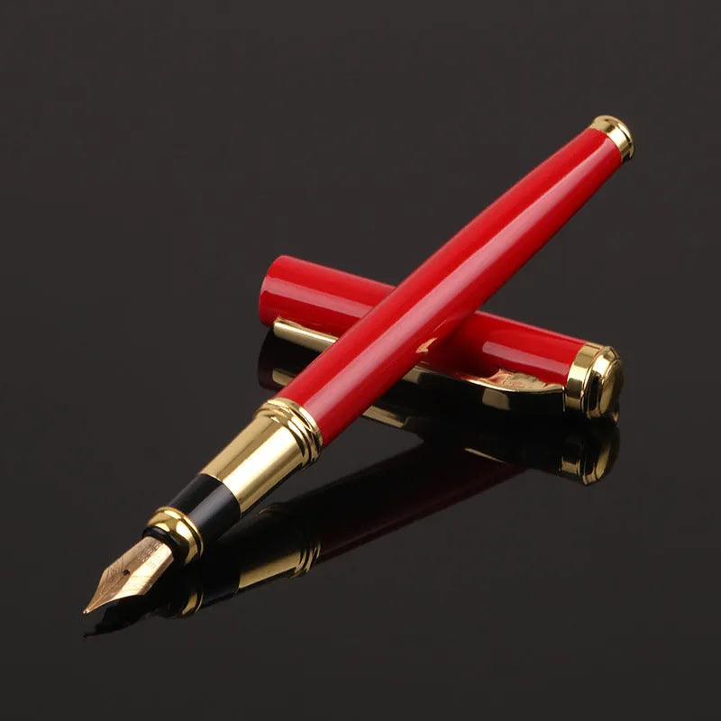 Red and black metal ballpoint pens with 0.5mm Yijin nibs for office use and business gifting