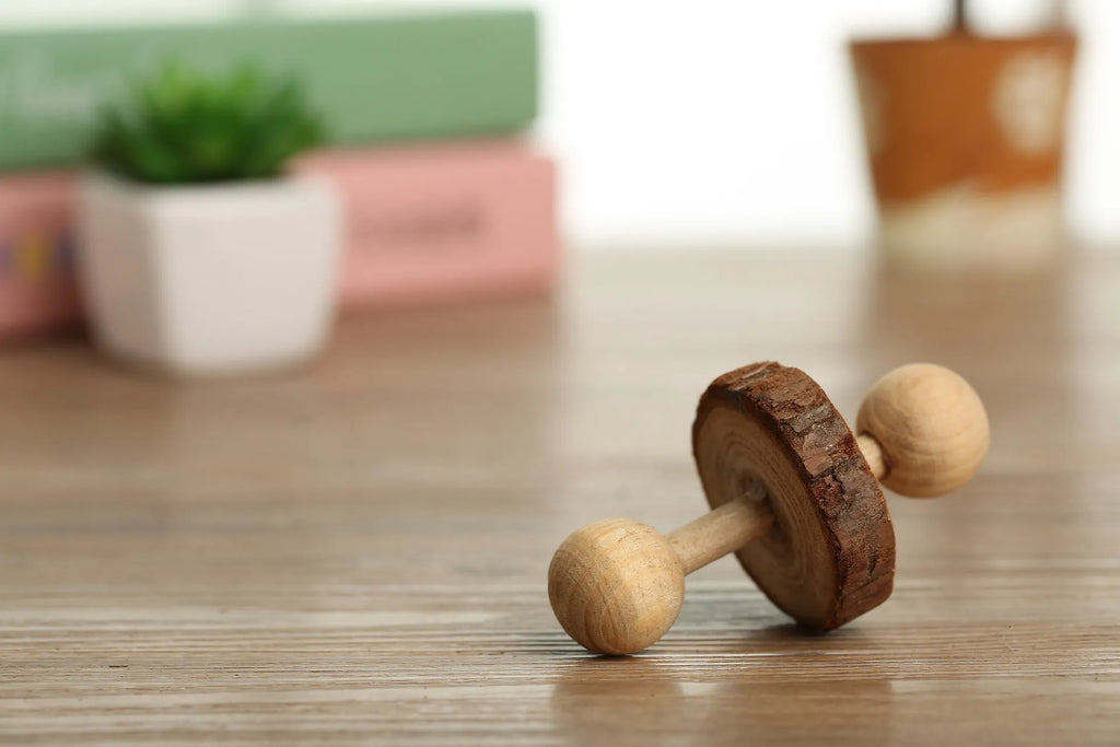 Natural wooden toy set for small pets with natural logs, suitable for hamsters, birds, and rabbits