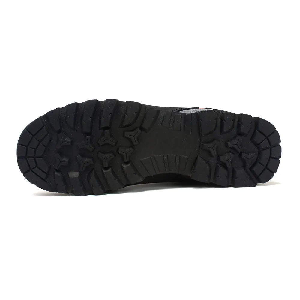 Men's hiking shoes with shock absorber sole in red and yellow colour options for outdoor trekking