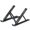 Portable laptop cooling base with adjustable 10-position folding bracket in black or white colour