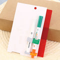 Green erasable highlighter and pen set with eraser in plastic protective case