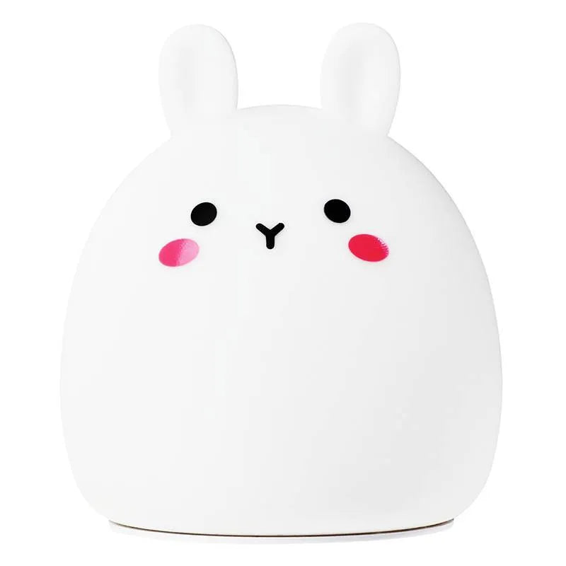 Cute rabbit-shaped silicone night light with LED illumination for children's bedrooms