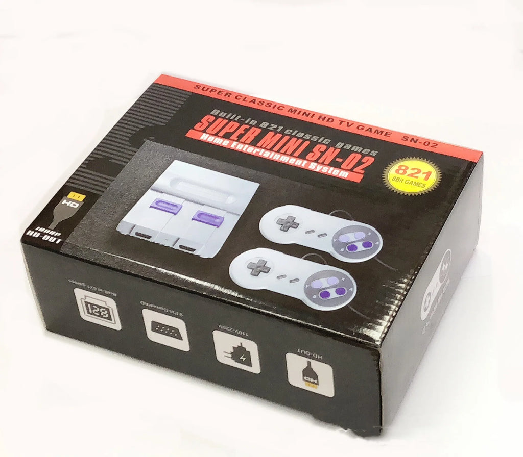 FC Red And White Classic TV Game Console SFC HD 821 in grey with controller and power adapter