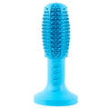 Rubber dog molar chew toy with suction cup, 6.5 x 14.5 cm, blue red green light green