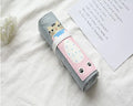Korean cartoon rolling pencil case with cat design and zipper closure in multiple colour options