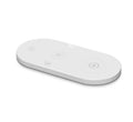 Black and white desktop wireless charging station with 15w fast charging and LED indicator