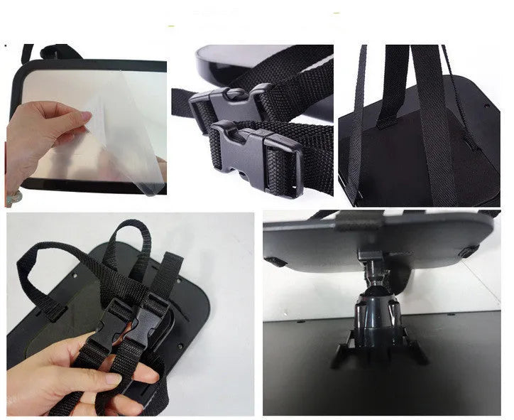 Black baby car rearview mirror made from ABS and acrylic, 245x175x85mm, model BY-360