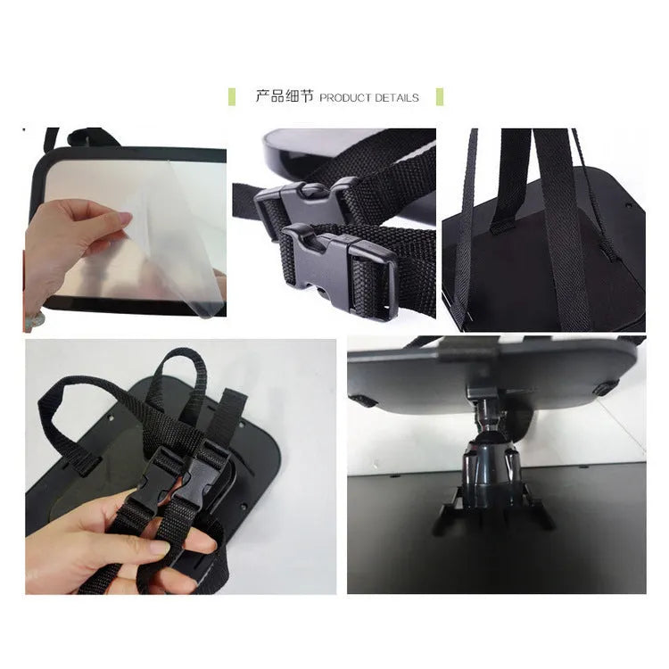 Black baby car rearview mirror made from ABS and acrylic, 245x175x85mm, model BY-360