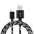 Nylon braided lattice resistant mobile phone data cable in multiple colours and lengths for Type-C and iPhone