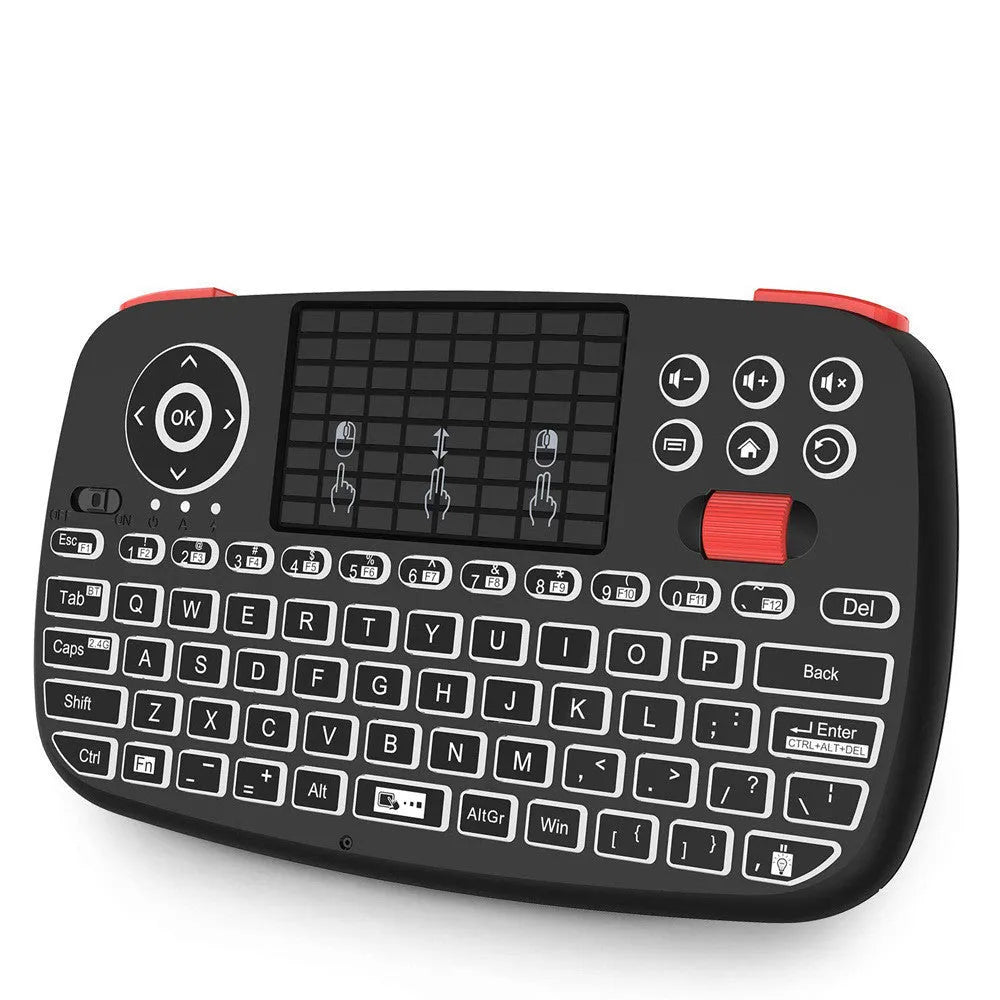 i4 dual mode bluetooth 2.4g wireless mini keyboard in black with multimedia keys