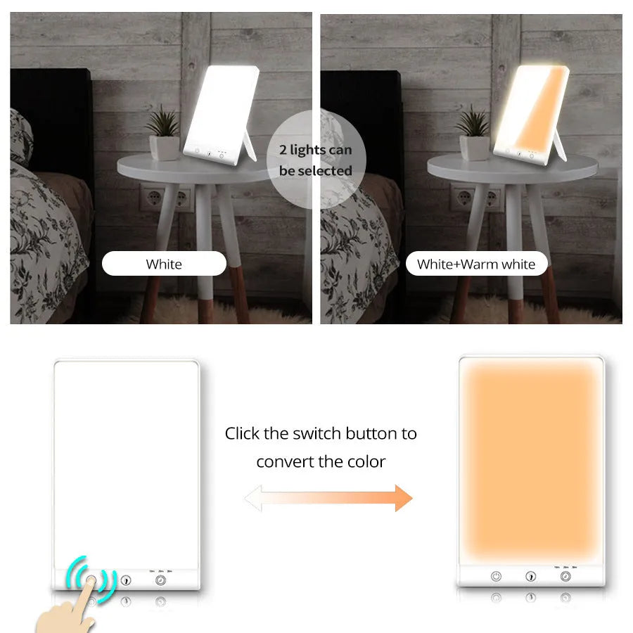 Modern SAD light therapy lamp with touch switch and USB interface