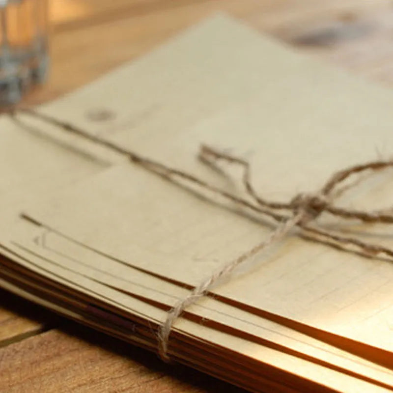 Vintage brown kraft paper stationery set with ten large and two small sheets in Chinese envelope style