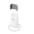 Black smartphone tracking gimbal stabiliser showing 360-degree rotation on a desk.