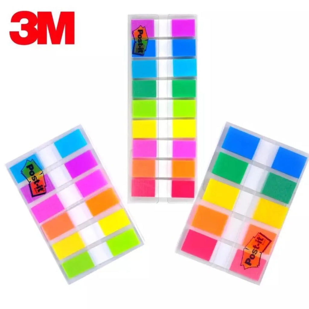 Removable plastic indicator label sheets in three widths with mixed colours
