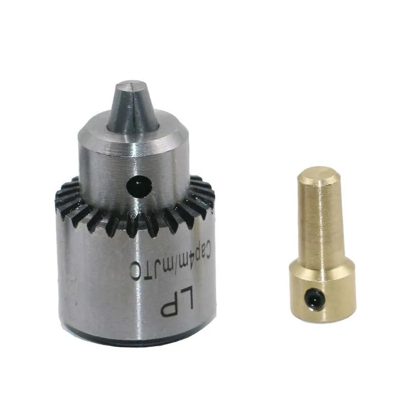 Keyless drill chuck accessory with 3.17mm tail hole, part of a 4-piece hard alloy set for electric drills.