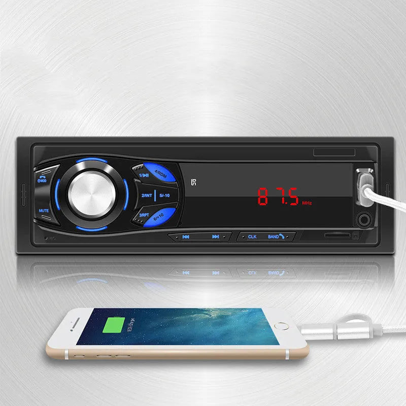 Single-spindle car MP3 player with red LED digital tube display and physical buttons