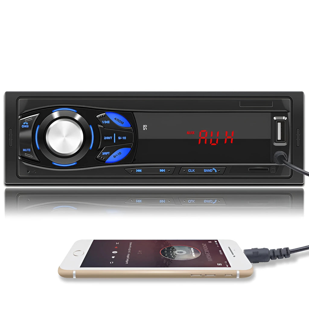 Single-spindle car MP3 player with red LED digital tube display and physical buttons