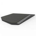 Black three-dimensional geometric mouse pad with honeycomb support structure, 35.8x21x2.8cm, on a desk