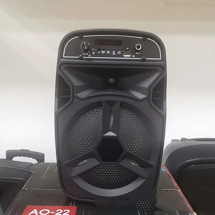 Black portable Bluetooth speaker with 6.5-inch configuration for outdoor square dancing
