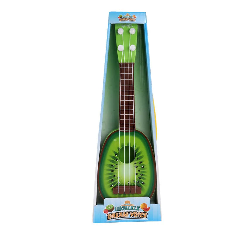 38cm plastic simulation ukulele toy in colour box packaging for children's musical training