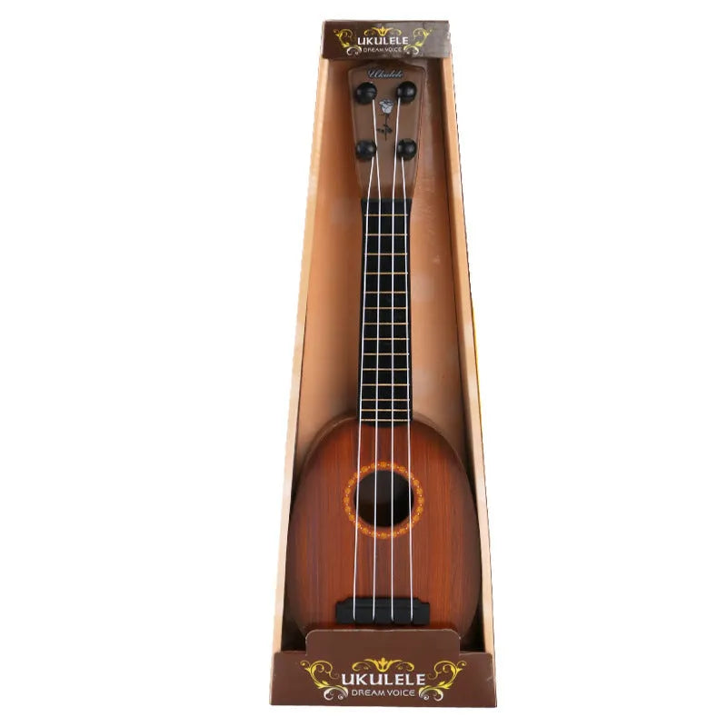38cm plastic simulation ukulele toy in colour box packaging for children's musical training