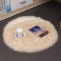 35cm round wool carpet in beige colour with plush texture for bedroom floor