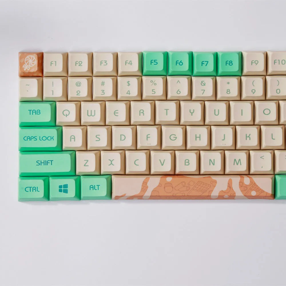 Mint Toffee green DSA profile PBT keycaps for XDA104 mechanical keyboard layout